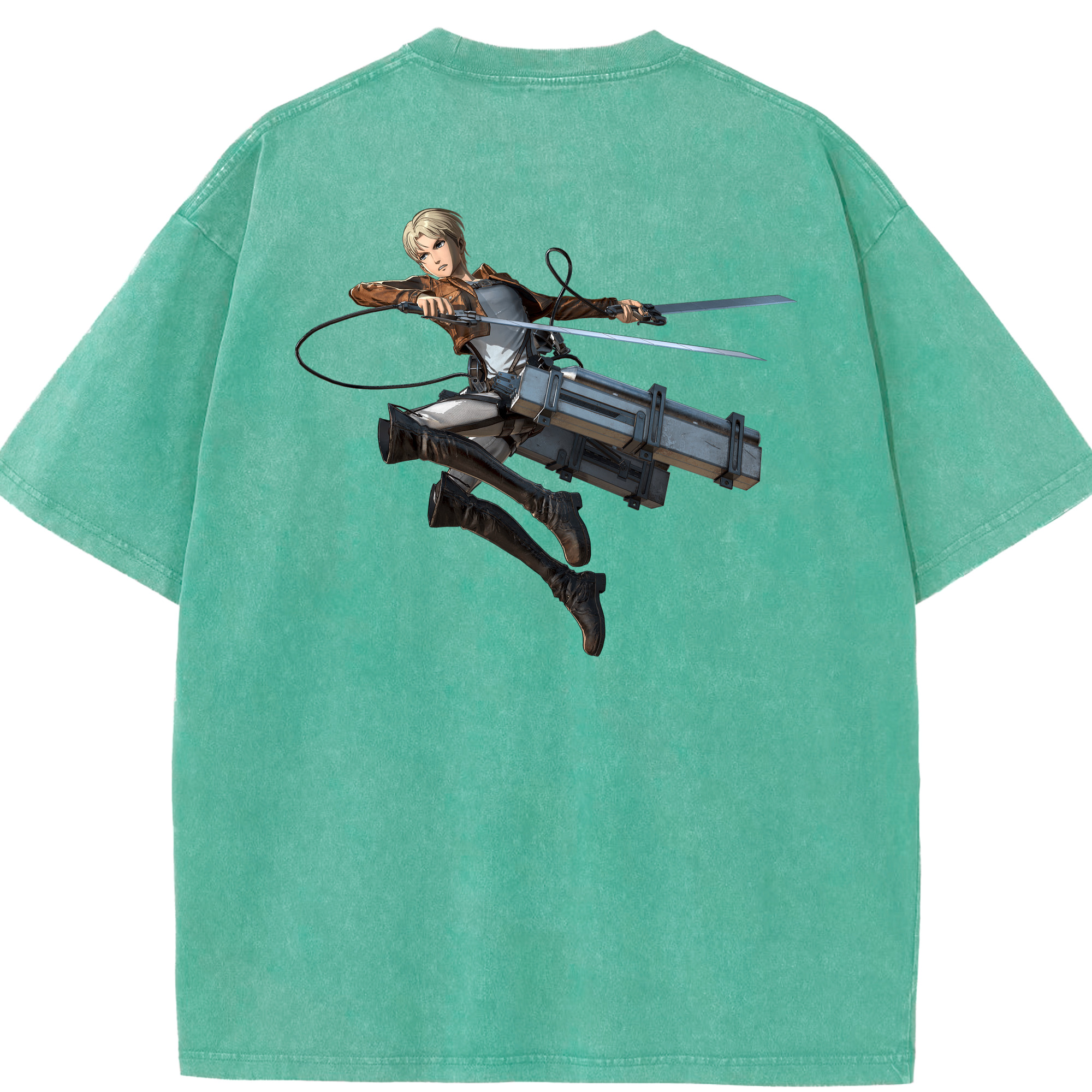 （画像用） 進撃の巨人 Attack on Titan 綿100% ヴィンテージ風 半袖Tシャツ（背面プリント）